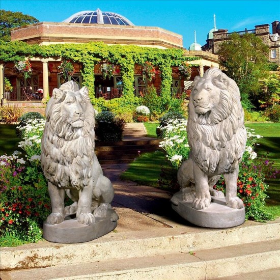 Design Toscano Set Of Right & Left Stately Lions