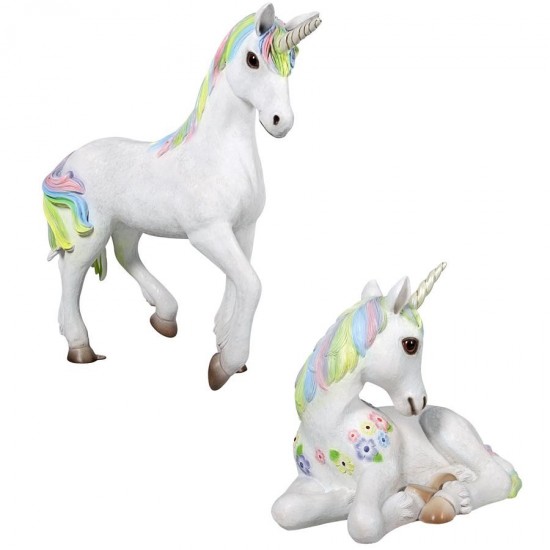 Design Toscano S/2 Magical Mystical Unicorn Statues