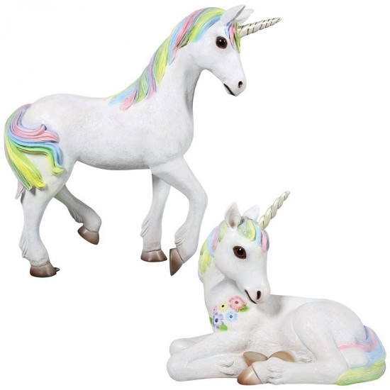 Design Toscano S/2 Magical Mystical Unicorn Statues