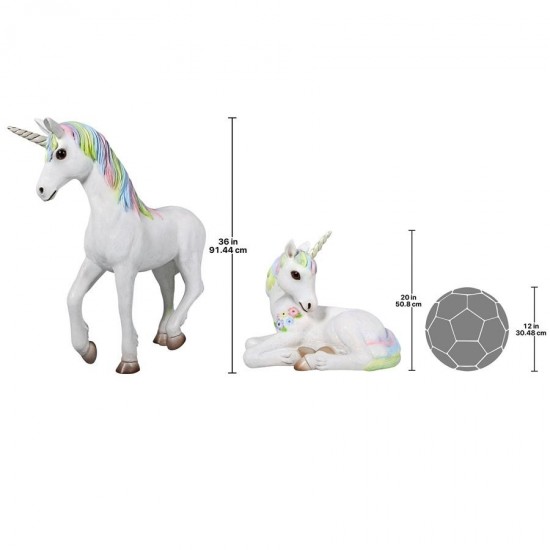 Design Toscano S/2 Magical Mystical Unicorn Statues