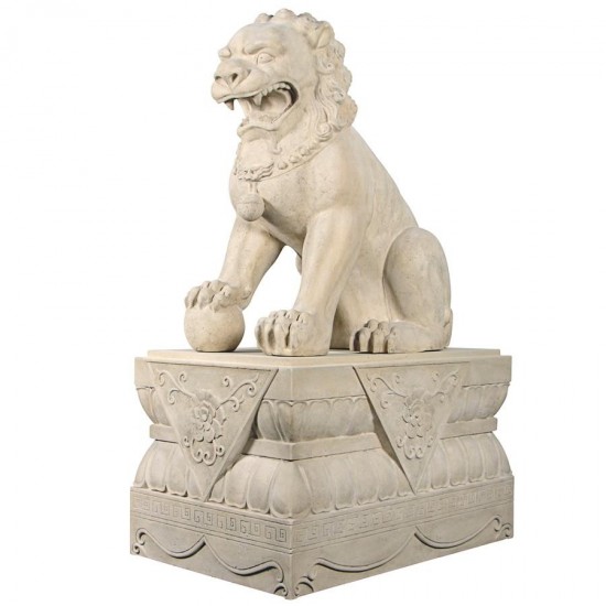 Design Toscano Male Foo Dogs With Plinth