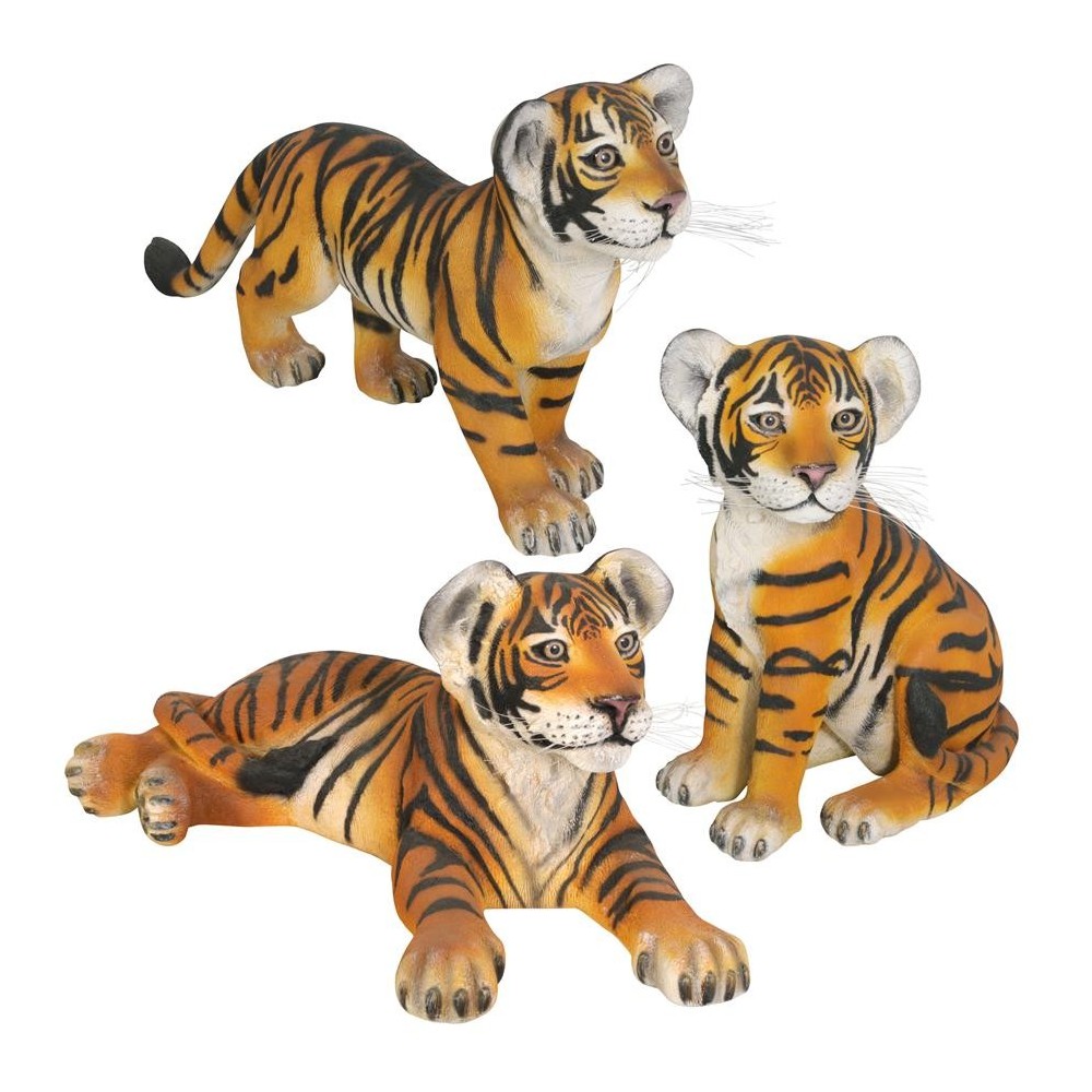 Design Toscano S/ Lying Sitting & Standing Tiger Cubs