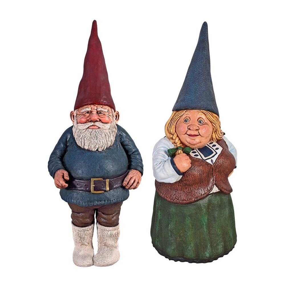 Design Toscano Set Of Mother & Father Gnome Statues