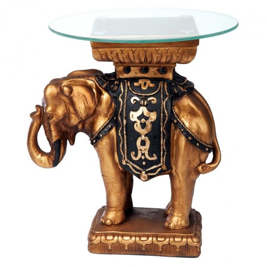 Design Toscano Maharajah Golden Elephant Table