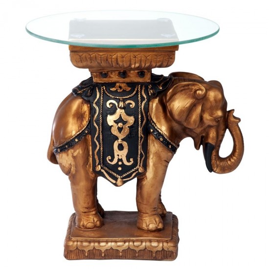 Design Toscano Maharajah Golden Elephant Table