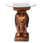 Design Toscano Maharajah Golden Elephant Table