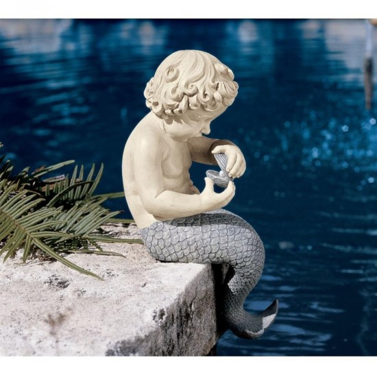 Design Toscano Oceans Little Treasures Merman Statue