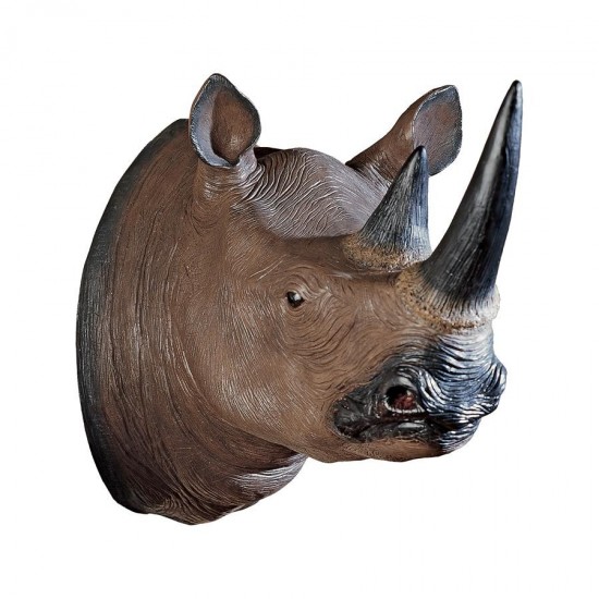 Design Toscano Black Rhinoceros Wall Trophy