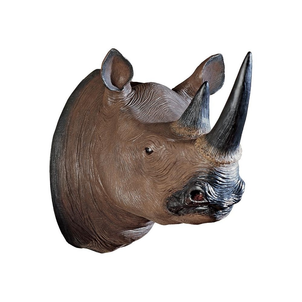 Design Toscano Black Rhinoceros Wall Trophy