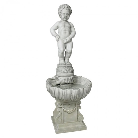 Design Toscano Manneken Pis W/ Shell Pump And Plinth