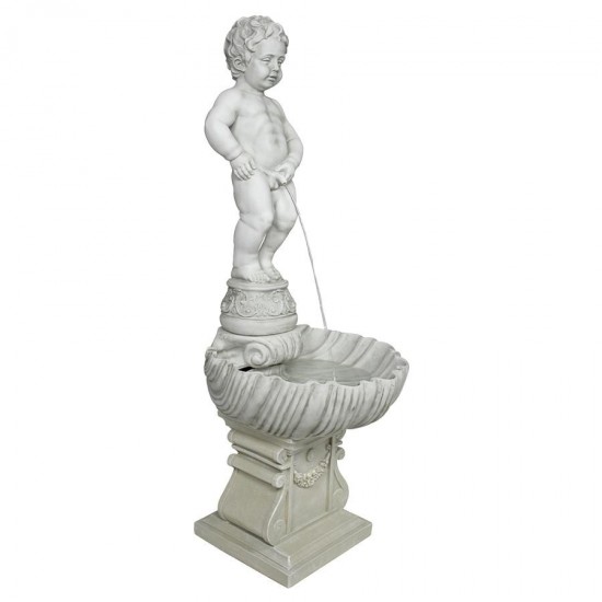 Design Toscano Manneken Pis W/ Shell Pump And Plinth