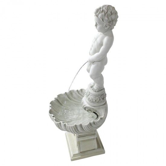 Design Toscano Manneken Pis W/ Shell Pump And Plinth