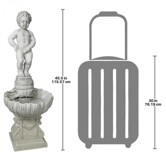 Design Toscano Manneken Pis W/ Shell Pump And Plinth