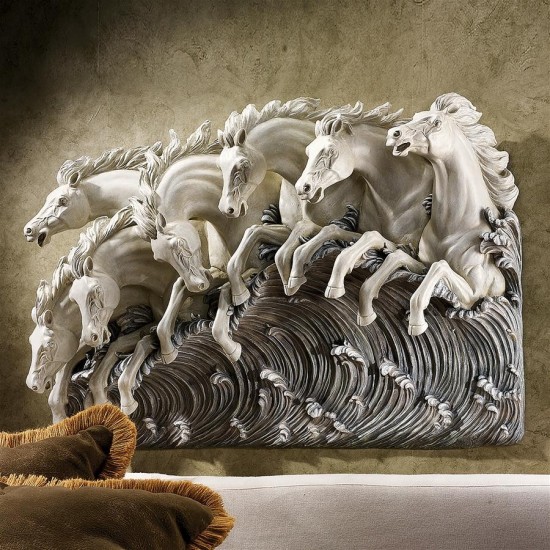 Design Toscano Neptunes Horses Of The Sea Frieze