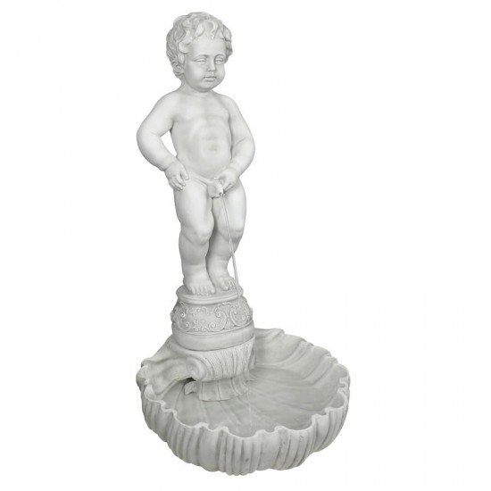 Design Toscano Manneken Pis W/ Shell Basin & Pump