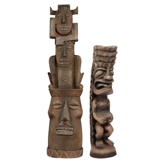 Design Toscano Set Of Tiki Gods