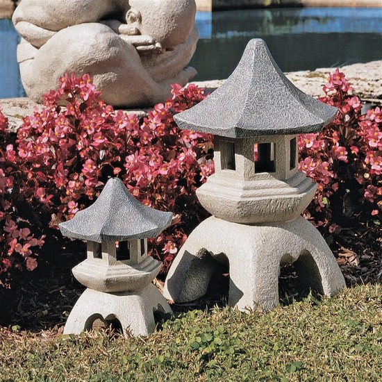 Design Toscano Set Of Med And Lg Pagoda Lanterns