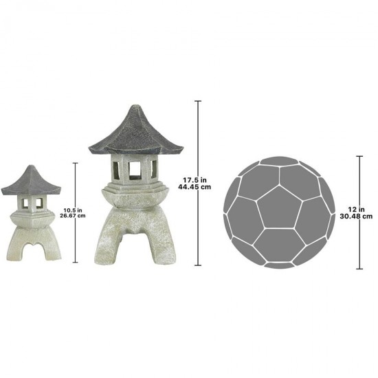 Design Toscano Set Of Med And Lg Pagoda Lanterns