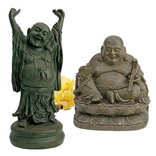 Design Toscano S/2 Jolly Hotei & Laughing Buddha