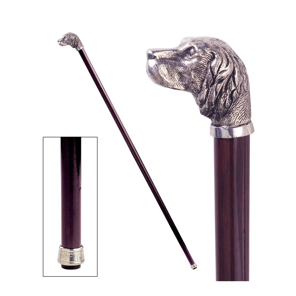 Design Toscano Hunting Dog Pewter Handle Walking Stick