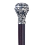 Design Toscano Ornate Ball Pewter Handle Walking Stick