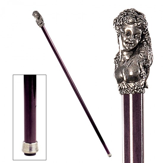 Design Toscano Bacchanal Maiden Pewter Walking Stick