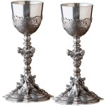 Design Toscano Set Of 2 Santa Croce Pewter Chalices