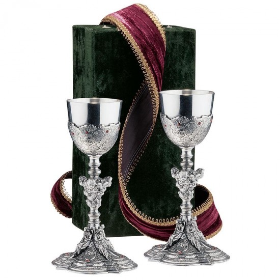 Design Toscano Set Of 2 Santa Croce Pewter Chalices