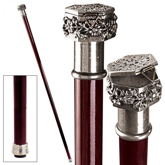 Design Toscano Ornate Pill Box Walking Stick