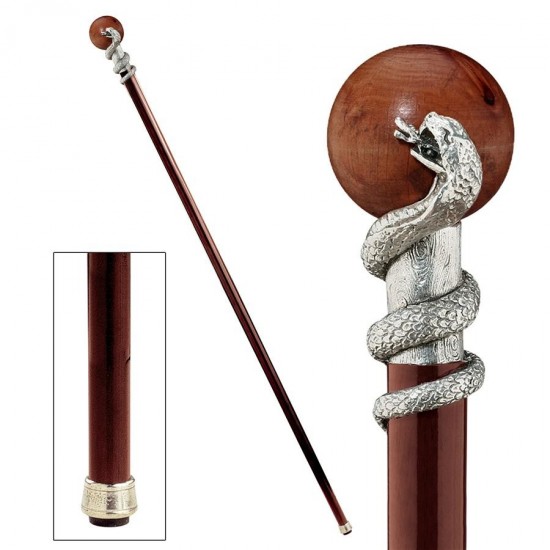 Design Toscano Snake With Globe Walking Stick