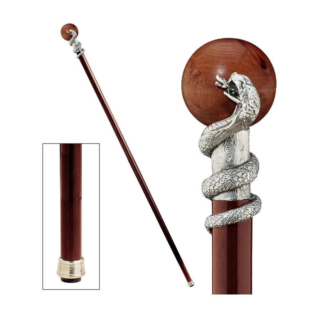 Design Toscano Snake With Globe Walking Stick