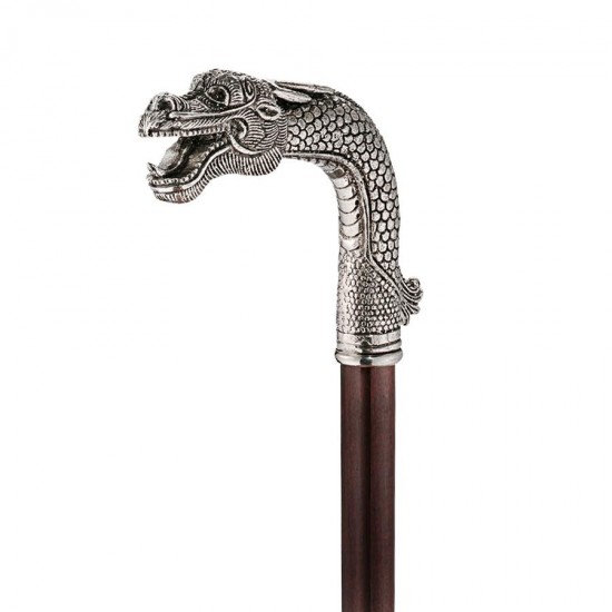 Design Toscano Asian Dragon Pewter Walking Stick