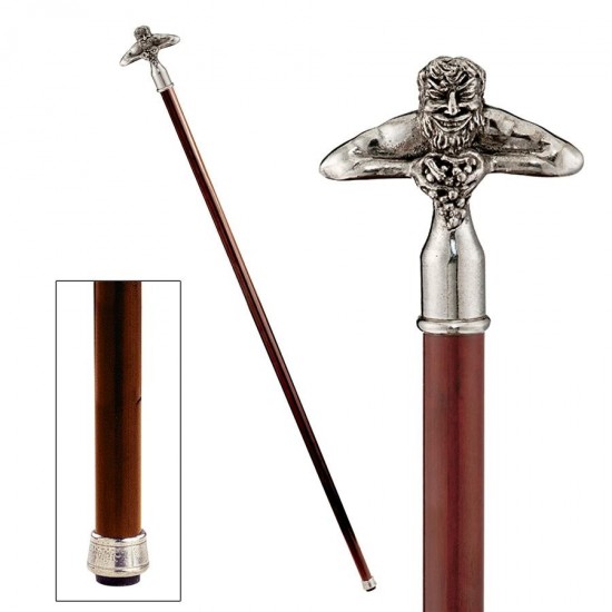 Design Toscano Bacchus Pewter Walking Stick