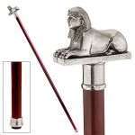 Design Toscano Sphinx Pewter Walking Stick