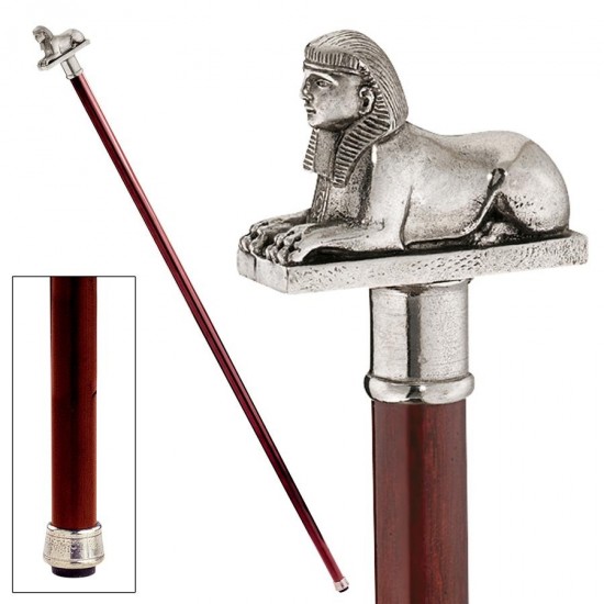 Design Toscano Sphinx Pewter Walking Stick