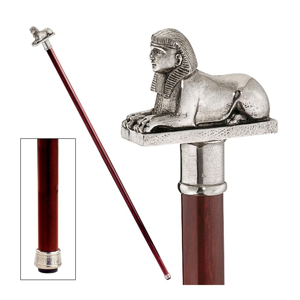 Design Toscano Sphinx Pewter Walking Stick