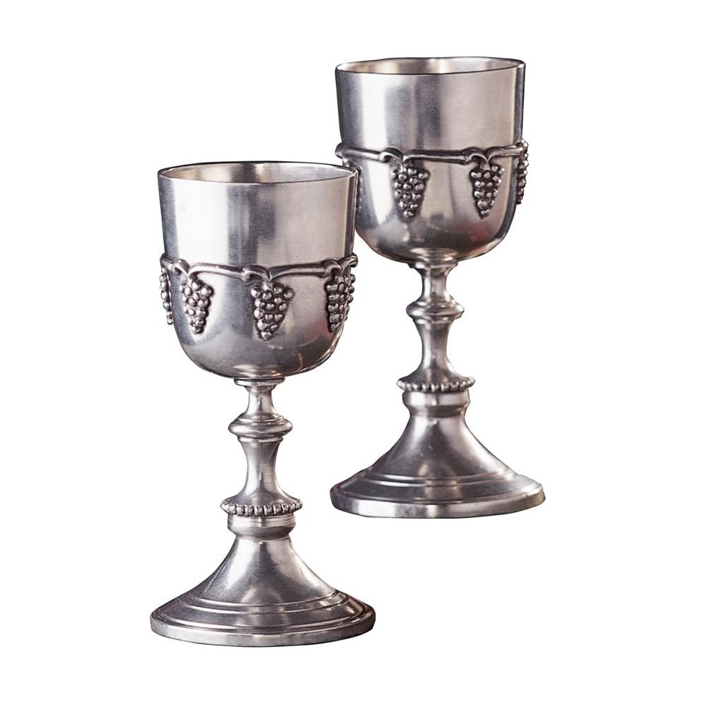 Design Toscano Pair Of Grape Harvest Pewter Goblets