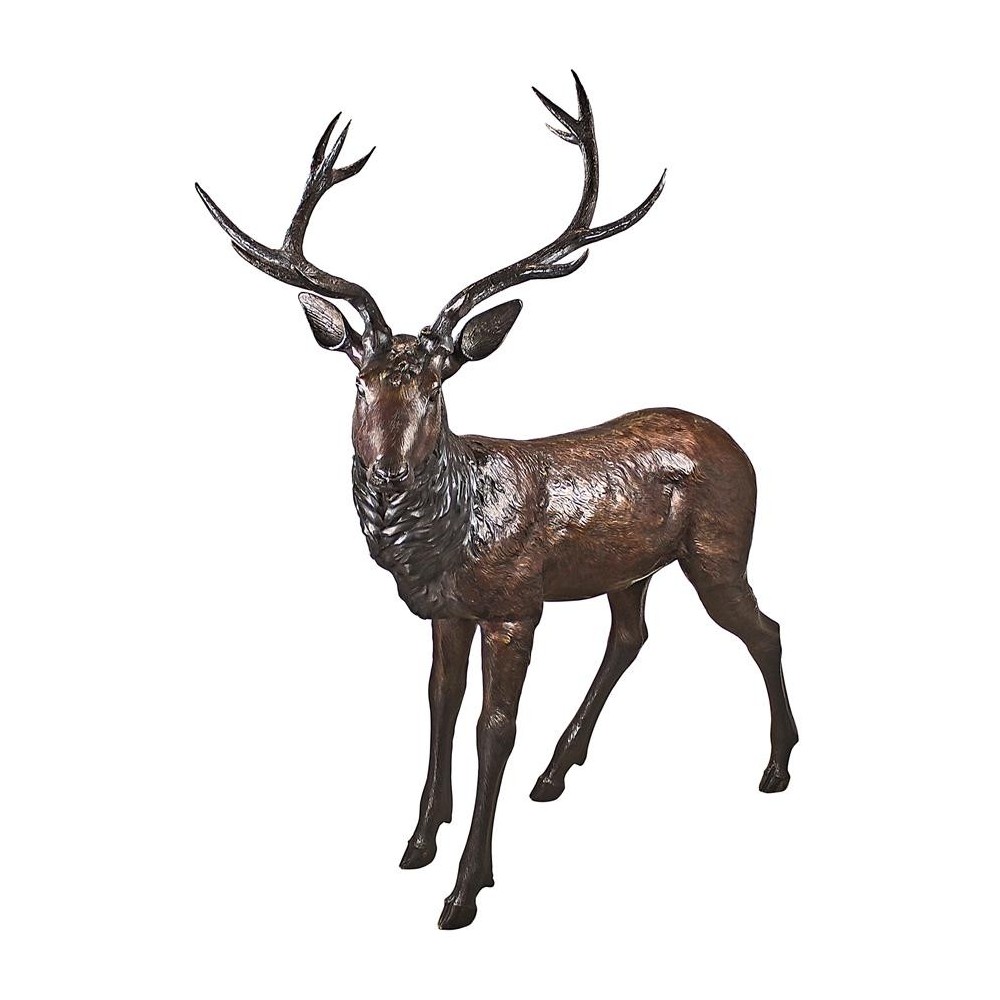 Design Toscano Standing Buck Deer Bronze Statue