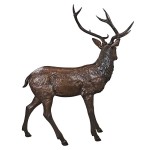 Design Toscano Standing Buck Deer Bronze Statue