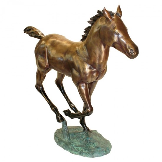 Design Toscano Galloping Foal Bronze Statue