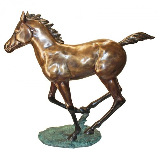 Design Toscano Galloping Foal Bronze Statue