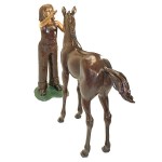 Design Toscano Equestrian Girl With Foal Statue Set