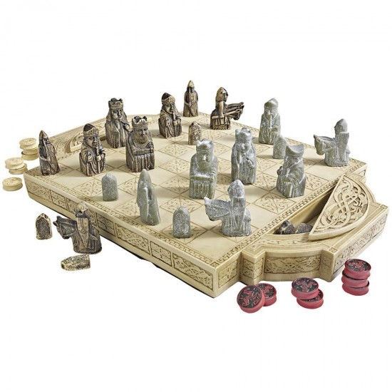 Design Toscano Isle Of Lewis Chess Set W/ Board