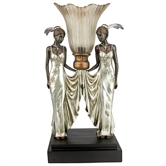 Design Toscano Art Deco Peacock Maidens Lamp