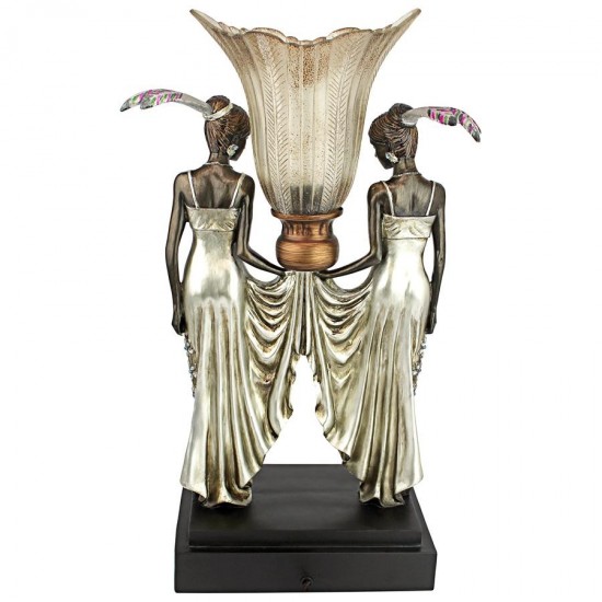 Design Toscano Art Deco Peacock Maidens Lamp