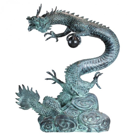 Design Toscano Large Asian Water Dragon Bronze Statue