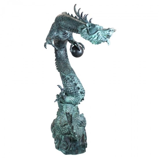 Design Toscano Large Asian Water Dragon Bronze Statue