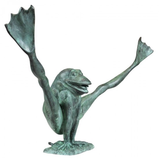 Design Toscano Large Crazy Legs Frog Piped