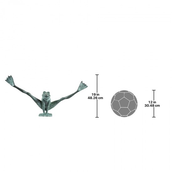Design Toscano Large Crazy Legs Frog Piped