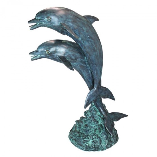 Design Toscano Twin Dolphins In Tandem Bronze Statue